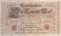 Alemania 1000 Mark Allegorical figures - Red seal - 1910 - 6 digit serial M - P.44a