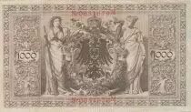 Alemania 1000 Mark Allegorical figures - Red seal - 1910 - 7 digit serial M - P.44 - XF to XF+