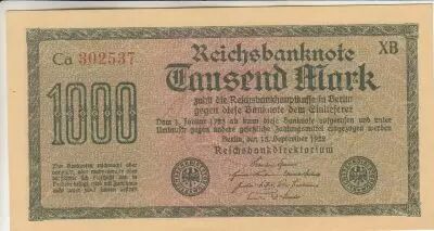 Alemania 1000 Mark Dk green on green and lilac - 1922 - VF - P.76