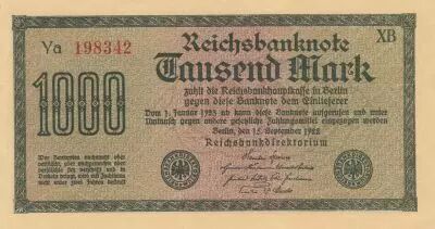 Alemania 1000 Mark Dk green on green and lilac - 1922 - VF - P.76