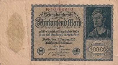 Alemania 10000 mark - Portrait by Albrecht D�rer - Reichsbanknote - Serial B - 1922