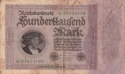 Alemania 100000 Mark Gisze - 1923 - Serial G.03