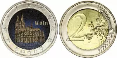 Alemania 2 Euros - Cologne Cathedral - Colorised - A Berlin - 2011