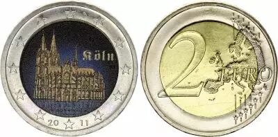 Alemania 2 Euros - Cologne Cathedral - Colorised - G Karlsruhe - 2011