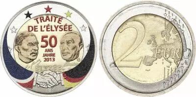Alemania 2 Euros - Elys�e Treaty - Colorised - G (Karlsruhe) - 2013