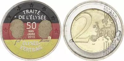 Alemania 2 Euros - Elys�e Treaty - Colorised - G (Karlsruhe) - 2013