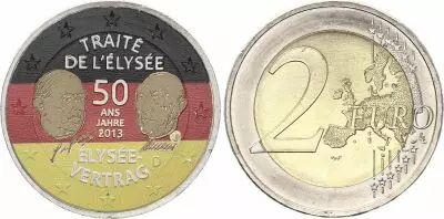 Alemania 2 Euros - Elys�e Treaty - Colorised - J (Hamburg) - 2013