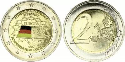 Alemania 2 Euros - Treaty of Rome - Colorised - G (Karlsruhe) - 2007