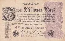 Alemania 2 Millionen Mark - Black and Lilac - 09-08-1923 - Serial RL