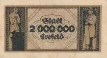 Alemania 2 millionen Mark - City of Crefeld - Serial P - 1923