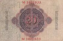 Alemania 20 Mark - Arms - 1914 - Serial M - P.46b