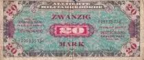 Alemania 20 Mark AMC, blue on lt blue - 1944 - with F - F - P.195a