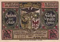 Alemania 20 Pfennig - F&uuml;rstenwalde - Notgeld - 1921