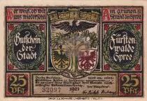 Alemania 25 Pfennig - F&uuml;rstenwalde - Notgeld - 1921