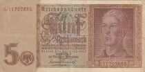 Alemania 5 Mark - Lion\'s monument - Serial S - 1942 - P.186a