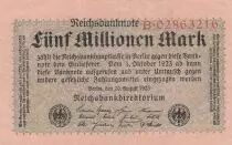 Alemania 5 millionen mark - Reichsbanknote - Serial B.02 - 19223