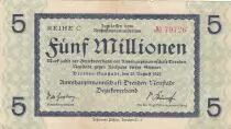 Alemania 5 Millionen Mark - State of Dresden - Reihe C- 25-08-1923 - Number 79726