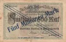 Alemania 5 millionnen mark - Aniline and Soda Fabrik - Number 621542 - 1922
