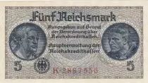 Alemania 5 Reichsmark - ND (1940-1945) Serial K - P.R.138 - UNC