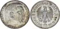 Alemania 5 Reichsmark Hindenburg 1935 G Karlsruhe - Silver - VF - KM.86