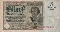 Alemania 5 Rentenmark - Young girl -  02-01-1926 - Serial M - P.169