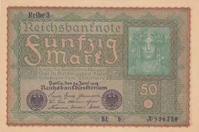 Alemania 50 Mark Head of woman - 1919 - Reihe 3 - Various serial