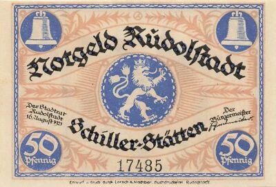 Alemania 50 Pfennig - Rudolstadt - Notgeld - 1921
