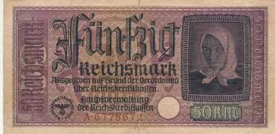 Alemania 50 Reichsmark - Occupied Territories - Second World War - 1939 - Series A.67