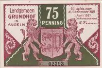 Alemania 75 Pfennig - Grundhuf in Angeln - Notgeld - 1921