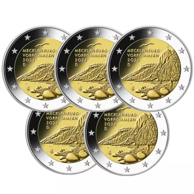 Alemania LOT 5 X 2 Euros Commemo. UNC - Mecklenburg-Western Pomerania - K�nigsstuhl (5 Workshops)
