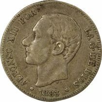 Alfonso XII - 2 Silver Pesetas - 1883 Madrid