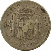 Alfonso XII - 2 Silver Pesetas - 1883 Madrid