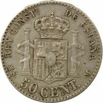 Alfonso XII - 50 Silver Centimos - 1880 Madrid