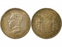 Alfonso XIII - 2 Silver Pesetas, 4th Portrait - 1905 Madrid