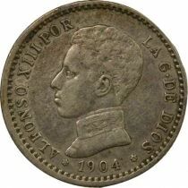 Alfonso XIII - 50 Silver Centimos,4th Portrait - 1904 Madrid SMV
