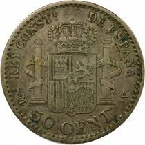 Alfonso XIII - 50 Silver Centimos,4th Portrait - 1904 Madrid SMV