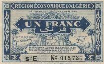 Algeria 1 Franc - 31-01-1944 - Serial E - P.98b