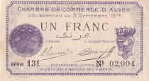 Algeria 1 Franc - Chambre de commerce of Alger - 1914 - Serial 131 - P.137-1