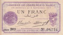 Algeria 1 Franc - Chambre de commerce of Alger - 1914 - Serial 369 - P.137-1
