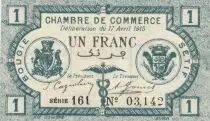 Algeria 1 Franc - Chambre de commerce of Bougie-Setif - 17-04-1915 - Serial 161