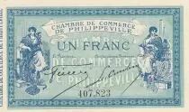 Algeria 1 Franc - Chambre de commerce of Philippeville - 10-11-1914 - Serial 407.823