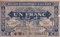 Algeria 1 Franc - Economic Region - 31-1-1944 - Serial B1