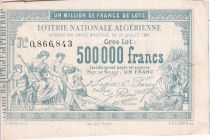 Algeria 1 Franc - Loterie Nationale Algérienne - 1881