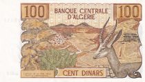 Algeria 100 Dinars  - Farmer - Deer - 1970 - AU+ - P.128b