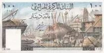Algeria 100 Dinars - Alger harbor - 1964 - Serial D.1957 - VF to XF - P.125a