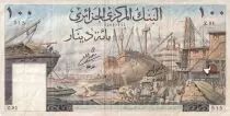 Algeria 100 Dinars - Alger harbor - 1964 - Serial D.1957 - VF to XF - P.125a