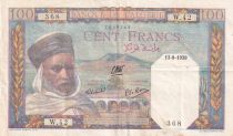 Algeria 100 Francs - Algerian with turban - 13-09-1939 - Serial W.42