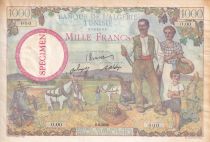 Algeria 1000 Francs - French colonial family - Specimen ND (1940) - P.89s