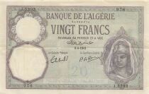 Algeria 20 Francs - Young Woman - 08-04-1941 - P.78c