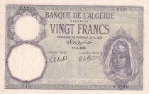 Algeria 20 Francs - Young woman - 11-01-1941 - Serial F.3319 - P.78c